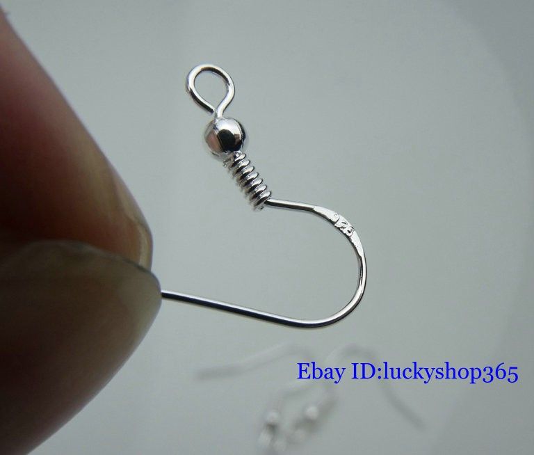 200PCS Sterling Silver Earrings hook coil ear wires II  