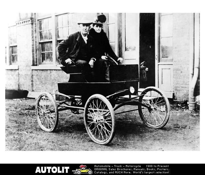 1900 Baker Electric Car Photo Mr & Mrs Thomas Edison  