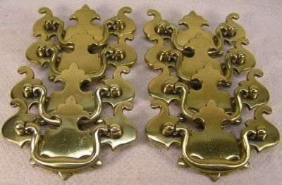 12 Vintage Brass Handle Pull Cabinet Furniture Hardware 3 1/4  