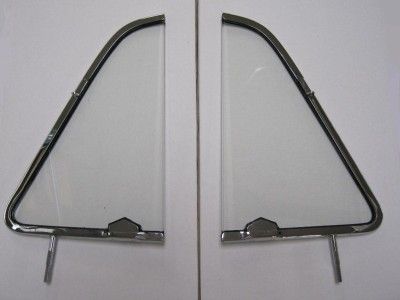 51 54 Chevy Truck Chrome Vent Window Frame & Glass PAIR  