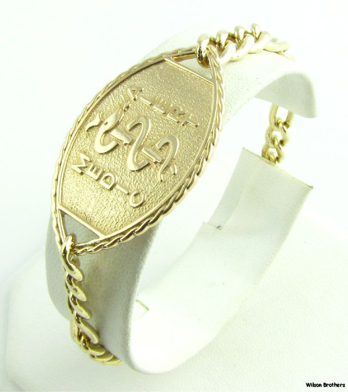   Caduceus Medical ID Braclet Quality   14k Solid GOld 18.3g A++  