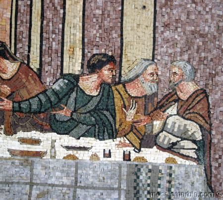 LAST SUPPER MOSAIC MARBLE MURAL INLAY ART TILE NR  