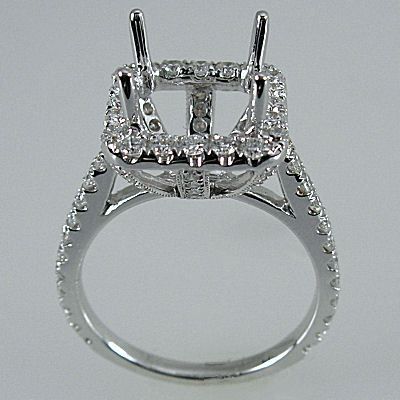 Astonishing One Row Princess Cut Diamond Halo RIng Setting RE1277