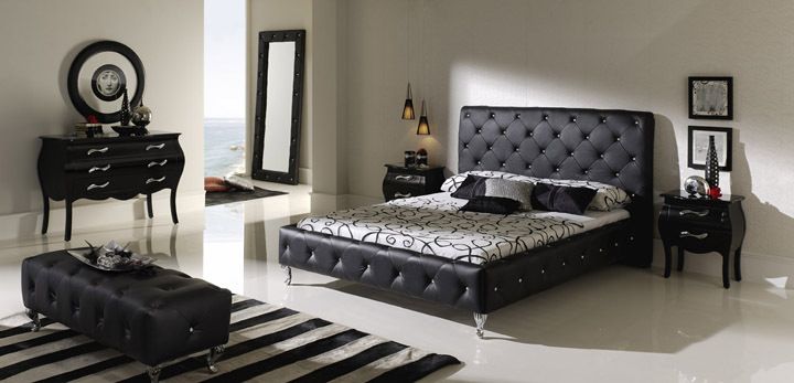 NELLY Modern Bedroom Set Black (also avail. in White)  