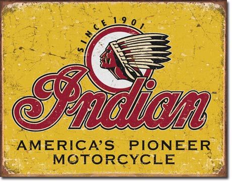 Vintage Retro Tin Sign Indian Motorcycles Since 1901  