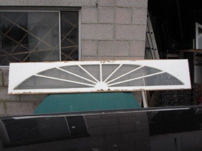 BIG ANTIQUE BEVELED FANLIGHT TRANSOM WINDOW ~ NICE ~  