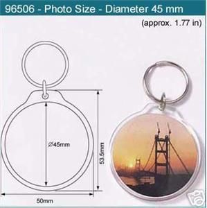 50 Blank Acrylic Photo Keyrings Picture Dia 45 Keychain  