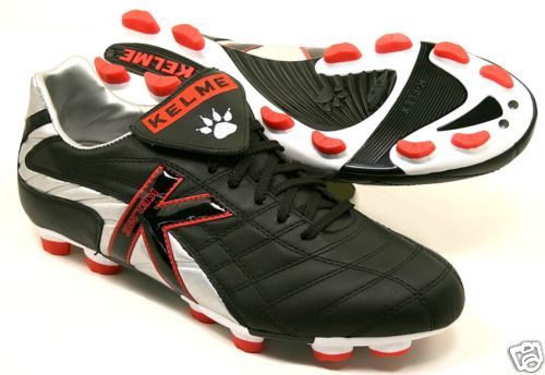 NEW Kelme Champion II TRX4 FG Soccer Cleats Black Leather with Red 