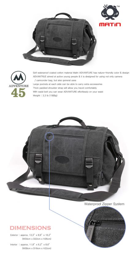 MATIN ADVENTURE45(Black) DSLR Lens Camera Shoulder Bag  