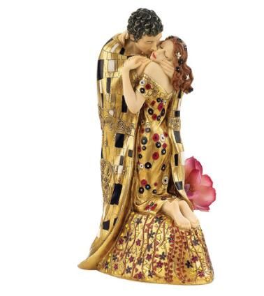 Art Nouveau Lovers The Kiss Statue Romantic Sculpture  