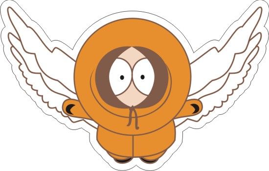 South Park Kenny (Wings) Sticker   3.5 x 5.5  