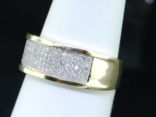 MENS .50 CT DIAMOND PAVE WEDDING ENGAGEMENT BAND RING  