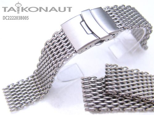 22mm Brush SHARK Mesh Divers Watch Band Bracelet  