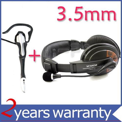 PC LAPTOP HEADPHONE HEADSET WITH MIC MICROPHONE  