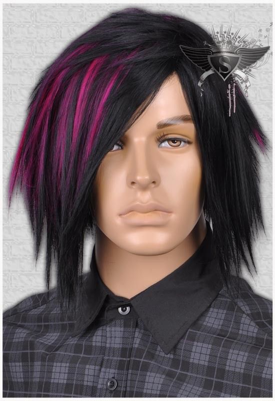 GW405 Animation Games Costume EMO Straight Men Wig New  