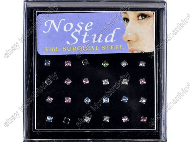   jewelry lots 24sytle 900pcs Nose studs body jewellery piercing Bulk NE