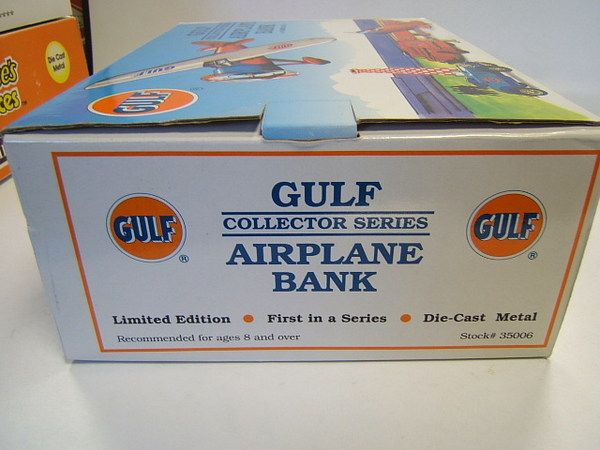 SpecCast Gulf Gasoline Co Airplane Bank diecast MIB  