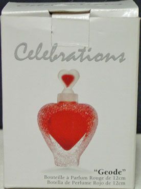 CELEBRATIONS FROSTED CRYSTAL HEART PERFUME BOTTLE NEW  