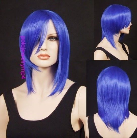 A99 PRETTY COSPLAY SHORT BLUE STRAIGHT WIG  