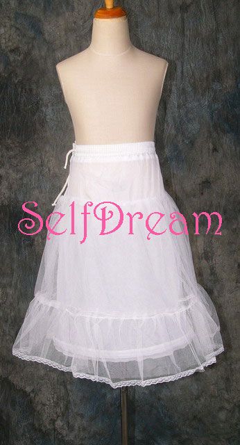 A06 1 Hoop Child Petticoat White Tulle Flower girl Slip  