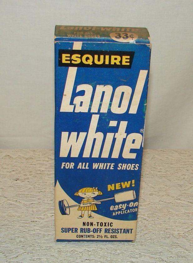 Vintage Esquire Lanol White Shoe Polish With Box  