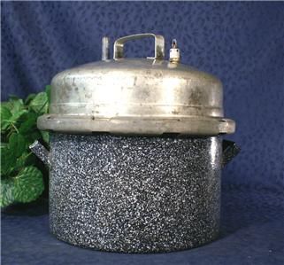 Vintage BURPEE SPECIAL COOKER Enameled Pressure Cooker  