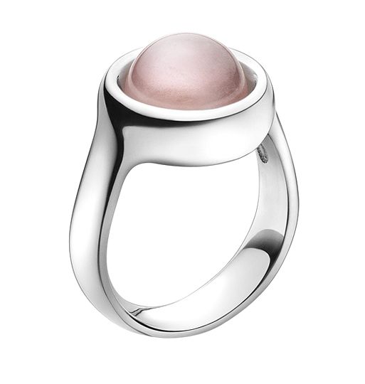 Georg Jensen Silver SPHERE Ring # 473 w. Rose Quartz  