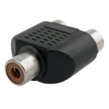 pcs 1 Female to 2 Female RCA PLUG AV Splitter Adapter  