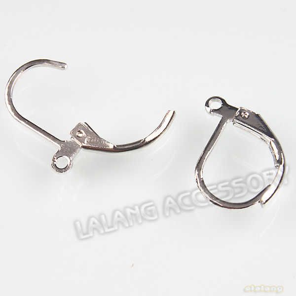 50 Rhodium Plated French Earring Hook Findings 160322  