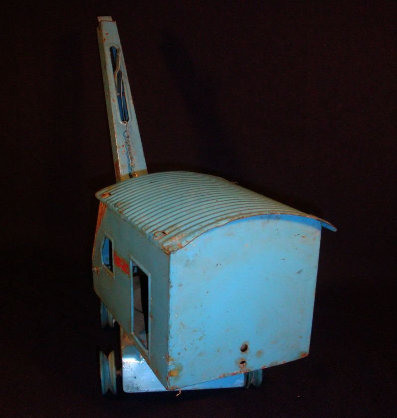 Antique Structo large blue Steam Shovel Freeport, IL. U.S.A. Good 