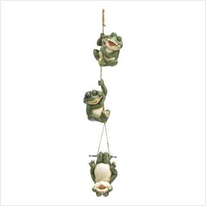 Hanging TREE Swinging FROG Garden ART Statue Statuary  