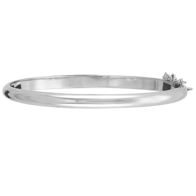 Sterling Silver 5mm Polish Bangle Bracelet  