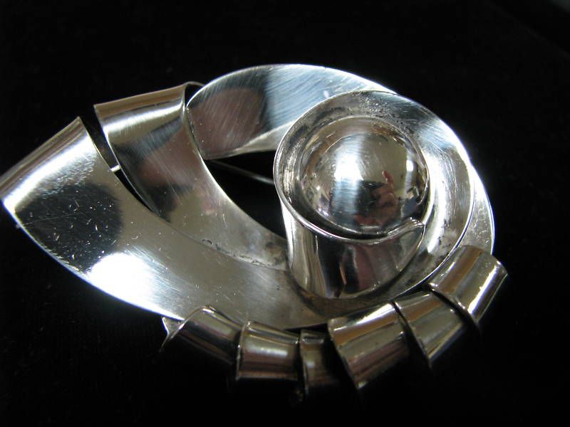 Napier Sterling Silver Vintage Retro Modern Pin Brooch  