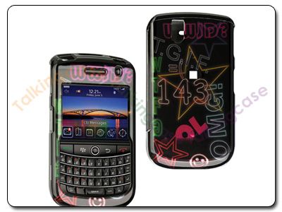 3D NEON TEXT HARD CASE COVER FOR BLACKBERRY TOUR 9630  