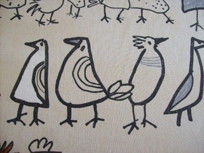 chickens fabric beige cream designer curtain upholstery  