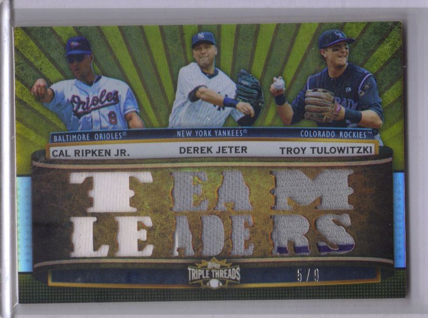 2011 triple threads 11x jersey CAL RIPKEN JR / DEREK JETER 