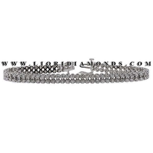 20 CARAT 2 ROW DIAMOND TENNIS BRACELET 14K WHITE GOLD  