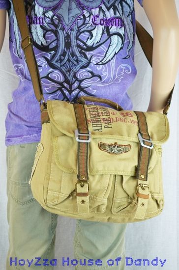 Vintage Casual Medium Size Shoulder Messenger Bag Beige  